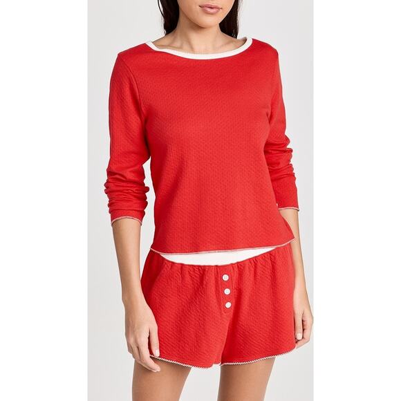 We Are Cozyland Ellie Long Sleeve Tee in Cherry - S - Picture 2 of 5